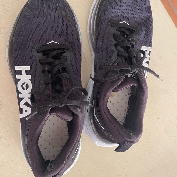 Hoka Black Athletic Shoes with Rocker Sole and Breathable Mesh - Picture 2 of 11